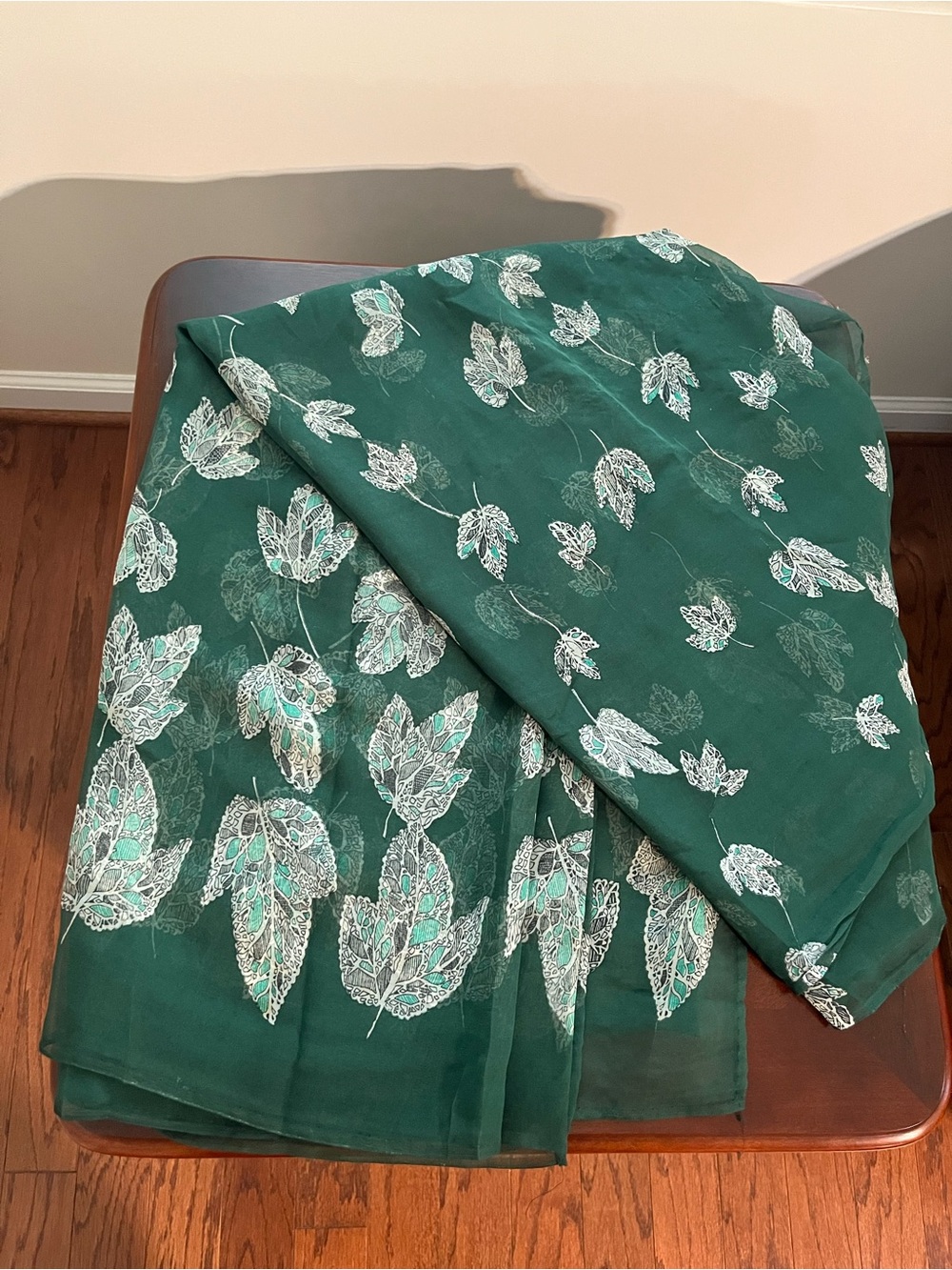 Emerald Green Floral Embroidered Women’s Saree
